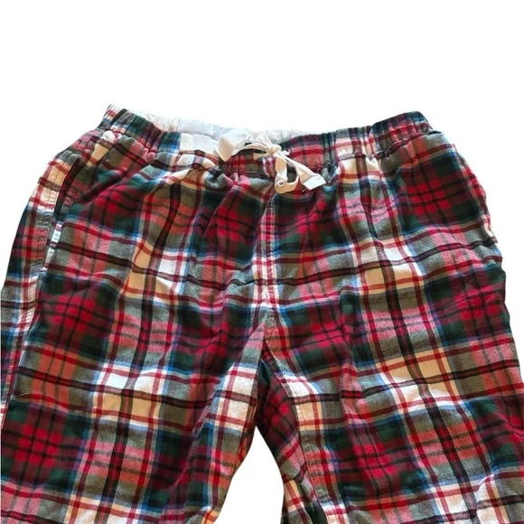 Lands' End Red Plaid Pajama Bottoms Soft Flannel Size Small (6-8) Pjs - Picture 2 of 6